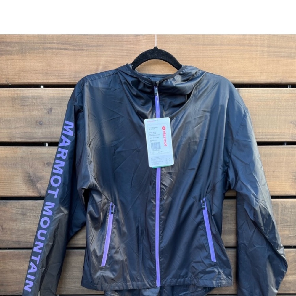 Marmot Jacket Black and Purple Water-Resistant